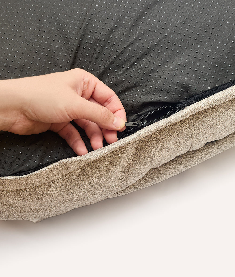 Cama Perro con Capucha Chenilla Beige, Maso-5