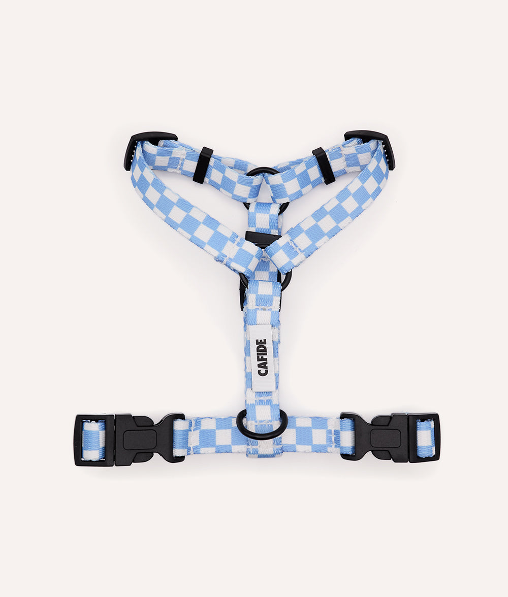 Arnés PET Reciclado Diseño Vichy Azul, Juno-0