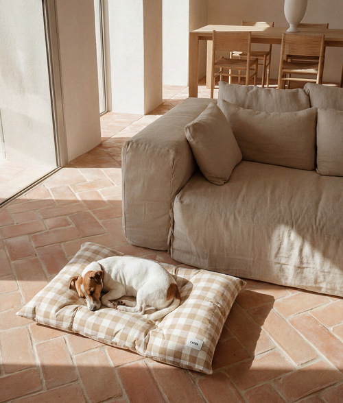 Cojín Cama Perro Vichy Beige, Bela-1